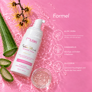 Die Formel: Aloe vera, Hamamelis und Glyzerin für Feuchtigkeit und Komfort